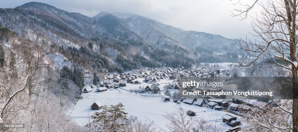 Panorama of Shirakawago village