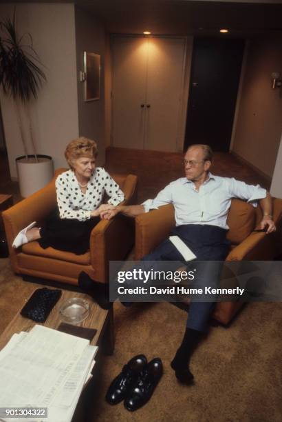 President Gerald Ford and First Lady Betty Ford in their hotel suite during the GOP convention in Detroit, Michigan, July 1980.