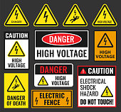 danger high voltage signs
