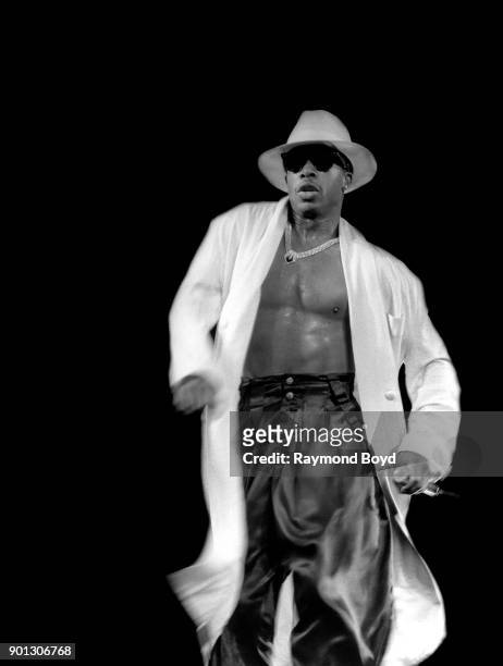 Rapper MC Hammer performs at the U.I.C. Pavilion in Chicago, Illinois in April 1987.