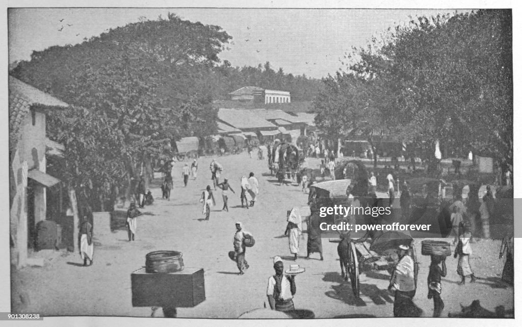 The Streets In Colombo British Ceylon British Era High-Res Vector ...