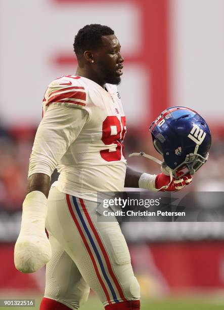Defensive end Jason Pierre-Paul of the New York Giants during the first half of the NFL game against the Arizona Cardinals at the University of...