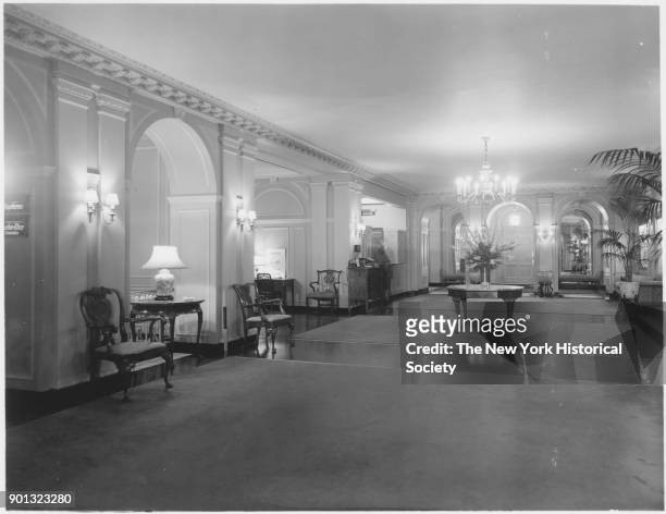 Interior view of lobby at the Pierre, New York, New York, 1929.