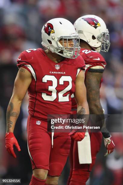 Free safety Tyrann Mathieu of the Arizona Cardinals during the first half of the NFL game against the New York Giants at the University of Phoenix...