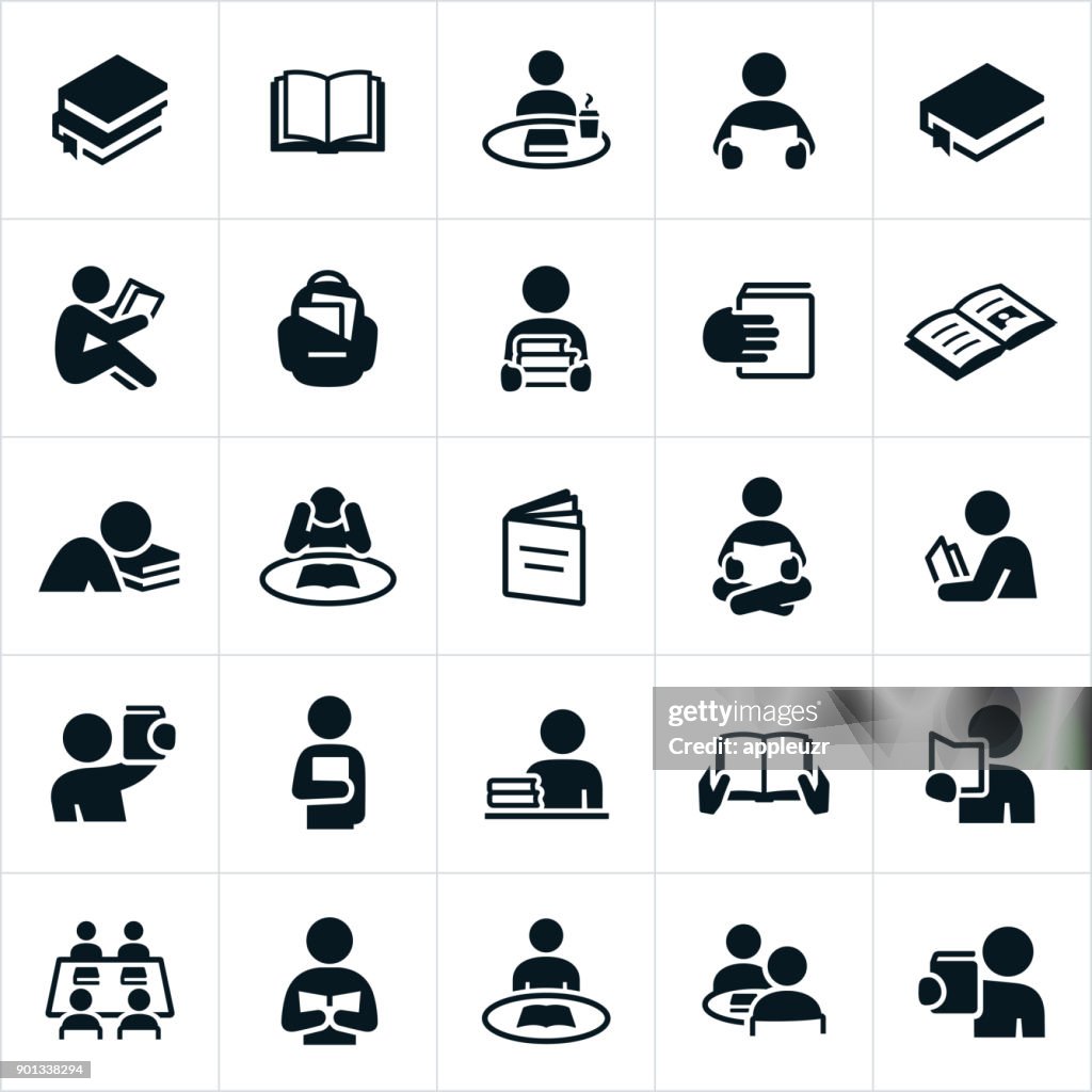 Reading Simbol Reading Symbole Stock-Illustration - Getty Images