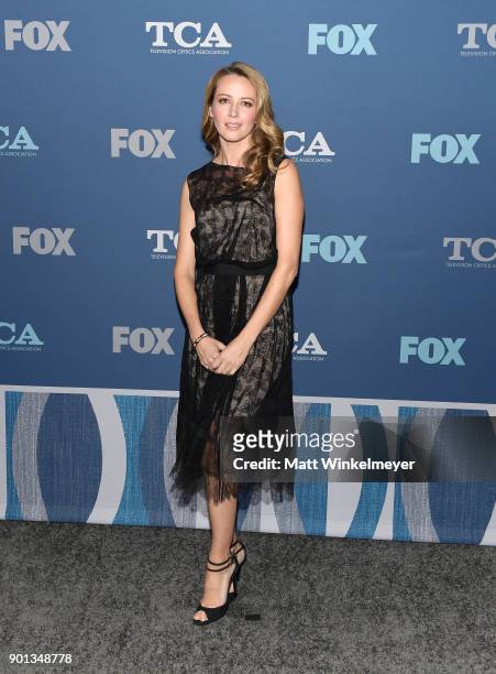 Amy Acker attends the FOX All-Star Party during the 2018 Winter TCA Tour at The Langham Huntington, Pasadena on January 4, 2018 in Pasadena,...