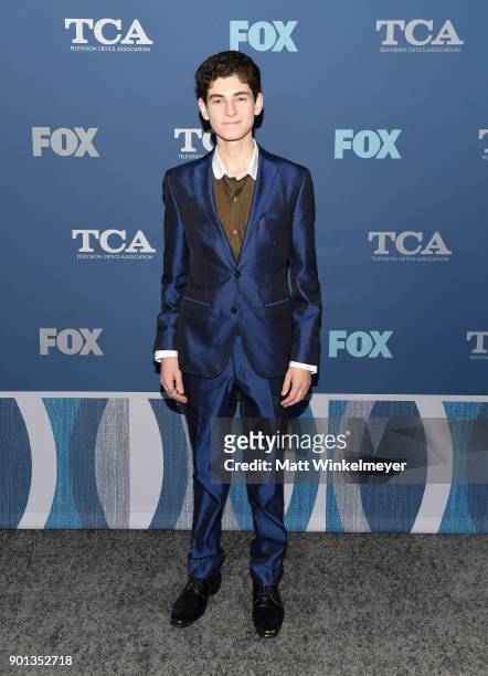 David Mazouz attends the FOX All-Star Party during the 2018 Winter TCA Tour at The Langham Huntington, Pasadena on January 4, 2018 in Pasadena,...