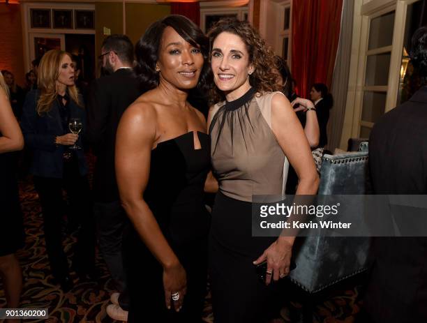 Angela Bassett and Melina Kanakaredes attend the FOX All-Star Party during the 2018 Winter TCA Tour at The Langham Huntington, Pasadena on January 4,...