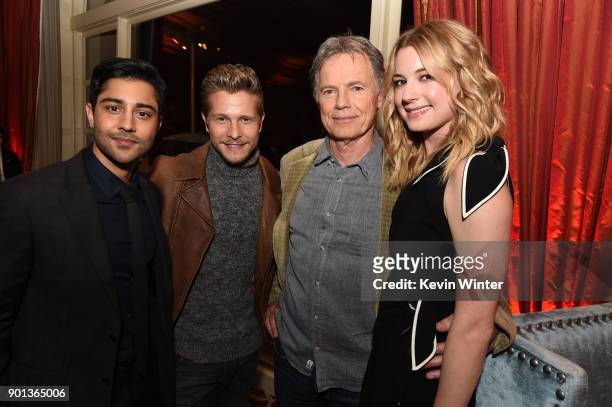 Manish Dayal, Matt Czuchry, Bruce Greenwood and Emily Vancamp attend the FOX All-Star Party during the 2018 Winter TCA Tour at The Langham...