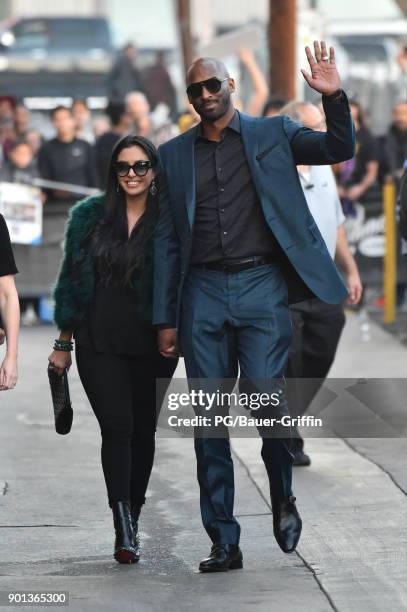 Kobe Bryant and wife Vanessa Laine Bryant are seen on January 04, 2018 in Los Angeles, California.