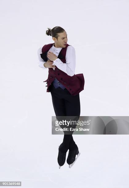 Jason Brown competes in the Championship Men Short Program during Day 2 of the 2018 Prudential U.S. Figure Skating Championships at SAP Center at SAP...