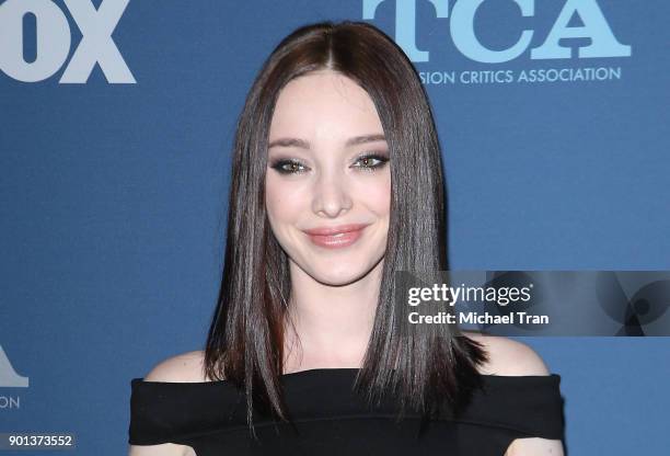 Emma Dumont arrives at the 2018 Winter TCA Tour - FOX All-Star Party held at The Langham Huntington on January 4, 2018 in Pasadena, California.