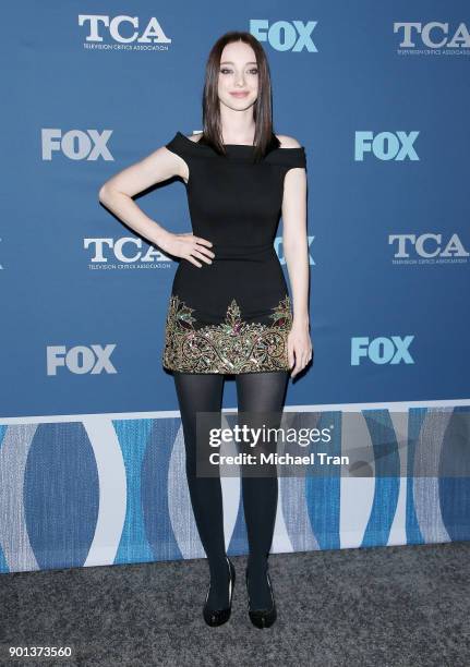Emma Dumont arrives at the 2018 Winter TCA Tour - FOX All-Star Party held at The Langham Huntington on January 4, 2018 in Pasadena, California.