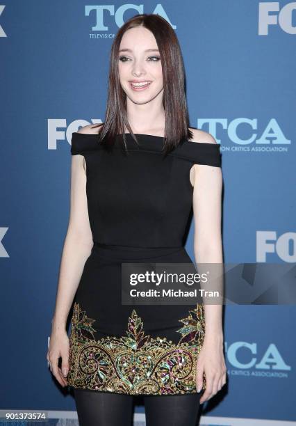 Emma Dumont arrives at the 2018 Winter TCA Tour - FOX All-Star Party held at The Langham Huntington on January 4, 2018 in Pasadena, California.