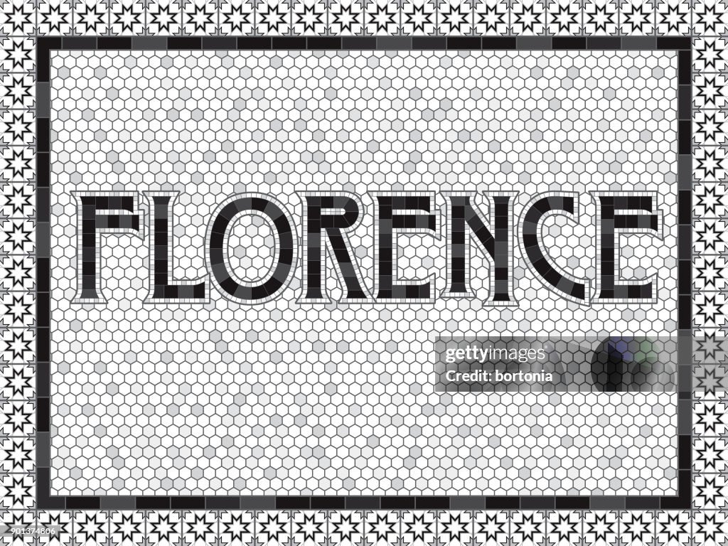 Florence Old Fashioned Mosaic Tile Typography