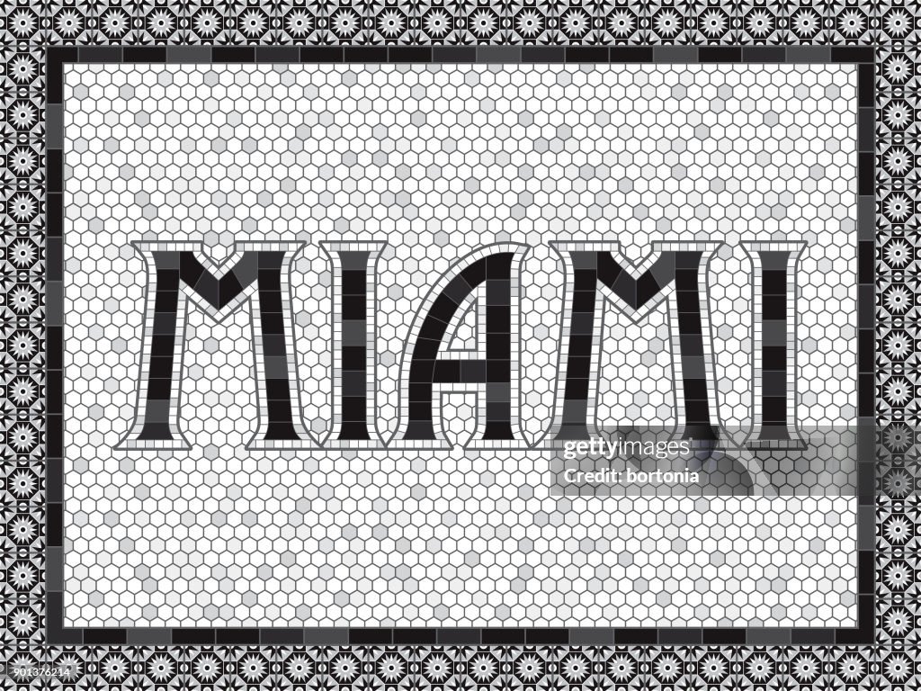 Miami Old Fashioned Mosaic Tile Typography