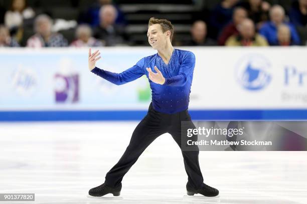 Grant Hockstein competes in the Men's Short Program during the 2018 Prudential U.S. Figure Skating Championships at the SAP Center on January 4, 2018...