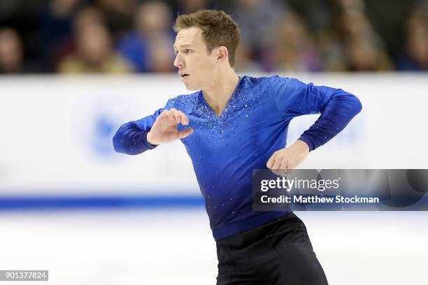 Grant Hockstein competes in the Men's Short Program during the 2018 Prudential U.S. Figure Skating Championships at the SAP Center on January 4, 2018...