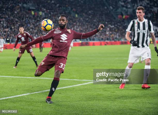 Nicolas Nkoulou during the Tim Cup football match Juventus FC vs Torino FC. Juventus won 3-0 in Turin, Italy, Allianz Stadium, 3th January 2017.