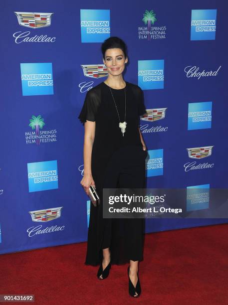 Actress Jessica Pare arrives for the 29th Annual Palm Springs International Film Festival Film Awards Gala held at Palm Springs Convention Center on...