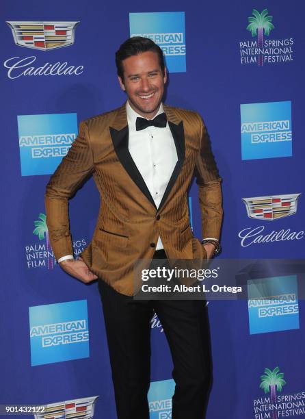 Actor Armie Hammer arrives for the 29th Annual Palm Springs International Film Festival Film Awards Gala held at Palm Springs Convention Center on...