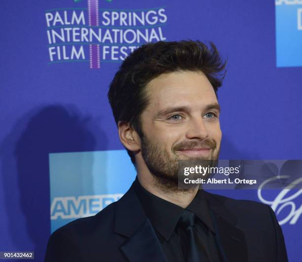 Actor Sebastian Stan arrives for the 29th Annual Palm Springs International Film Festival Film Awards Gala held at Palm Springs Convention Center on...