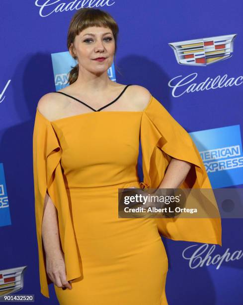 Actress Emily V. Gordon arrives for the 29th Annual Palm Springs International Film Festival Film Awards Gala held at Palm Springs Convention Center...