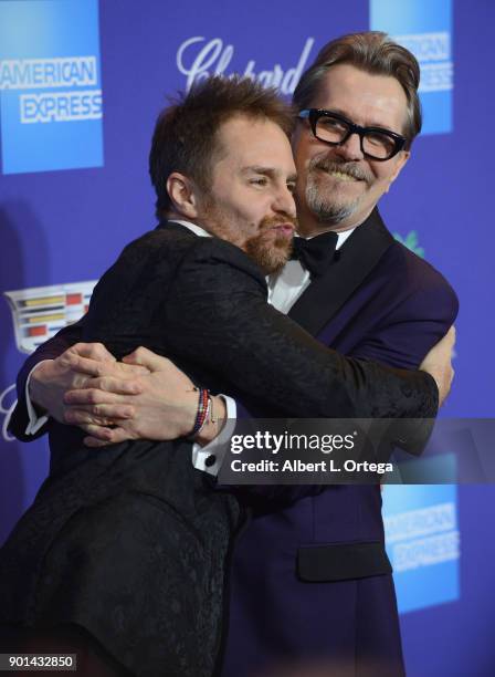 Actors Sam Rockwell and Gary Oldman arrive for the 29th Annual Palm Springs International Film Festival Film Awards Gala held at Palm Springs...