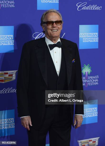 Actor Peter Fonda arrives for the 29th Annual Palm Springs International Film Festival Film Awards Gala held at Palm Springs Convention Center on...