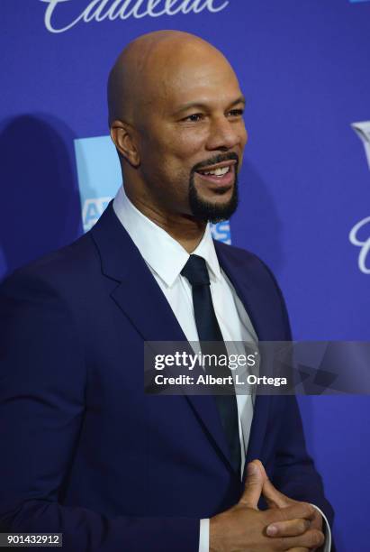 Rapper/actor Common arrives for the 29th Annual Palm Springs International Film Festival Film Awards Gala held at Palm Springs Convention Center on...