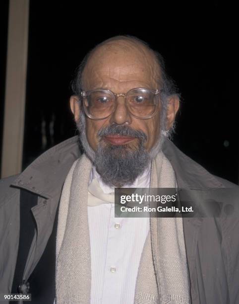 Poet Allen Ginsberg attends the screening of "The Portrait of a Lady" on December 7, 1997 at the United Artists Theater in New York City.