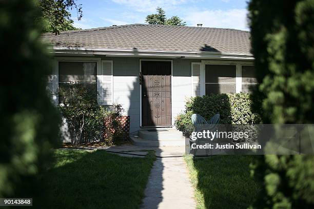 Walkway leads to the front door of the home of alleged kidnapper Phillip Garrido August 28, 2009 in Antioch, California. Jaycee Lee Dugard was...