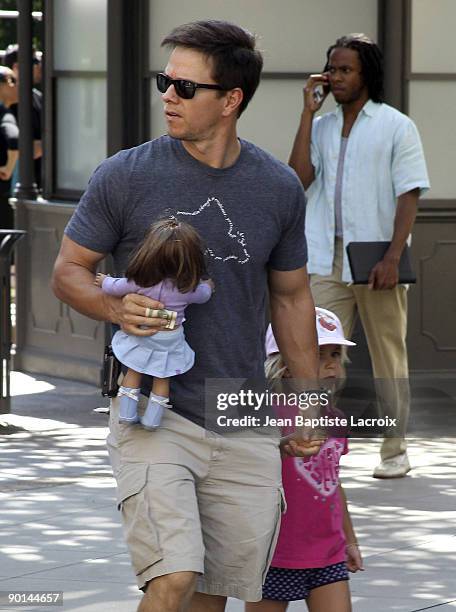 Mark Wahlberg and Ella Rae sighting at The Grove on August 27, 2009 in Los Angeles, California.