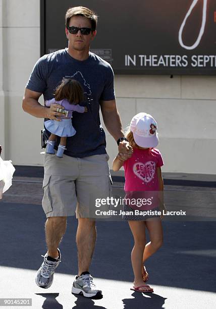 Mark Wahlberg and Ella Rae sighting at The Grove on August 27, 2009 in Los Angeles, California.