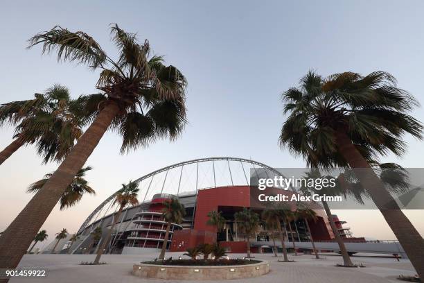 General view of the Khalifa International Stadium on January 4, 2018 in Doha, Qatar.