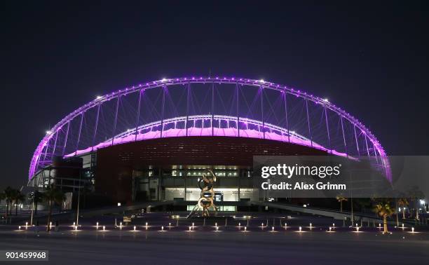 General view of the Khalifa International Stadium on January 4, 2018 in Doha, Qatar.