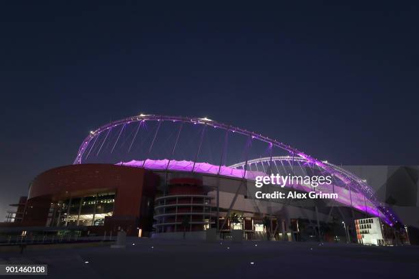General view of the Khalifa International Stadium on January 4, 2018 in Doha, Qatar.