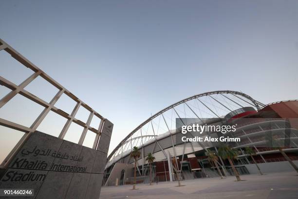 General view of the Khalifa International Stadium on January 4, 2018 in Doha, Qatar.