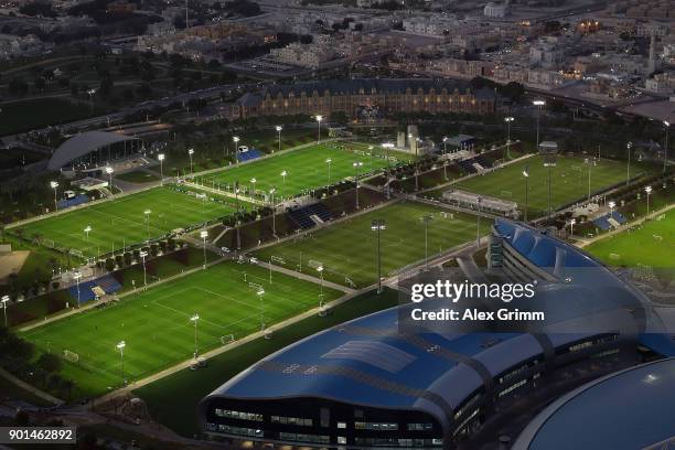 General view of the ASPIRE Academy for Sports Excellence on day 3 of the FC Bayern Muenchen training camp on January 4, 2018 in Doha, Qatar.