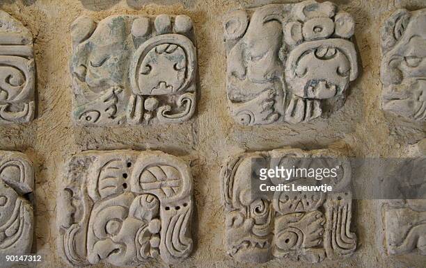 mayan calendar tablets - maya guatemala stock pictures, royalty-free photos & images