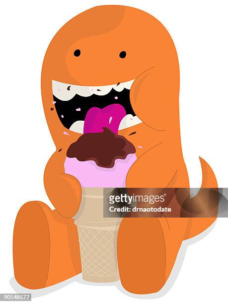 bildbanksillustrationer, clip art samt tecknat material och ikoner med ice cream mini monster - hot chocolate
