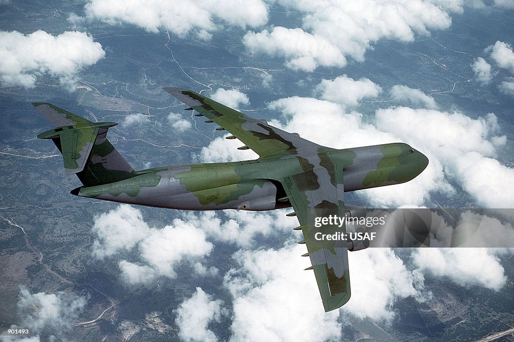 C-5 Galaxy aircraft in a camouflaged pattern