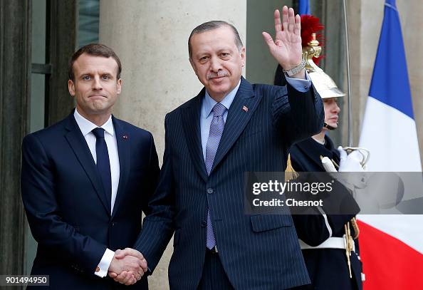 French President Emmanuel Macron Receives Turkish President Recep Tayyip Erdogan At Elysee Palace In Paris French President Emmanuel Macron Receives Turkish President Recep Tayyip Erdogan At Elysee Palace In Paris