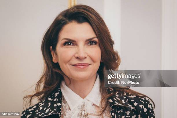 Maria Pia Calzone attends Photocall of the movie 'Benedetta Follia' at the Hotel St.Regis in Rome, Italy on 5 January 2018