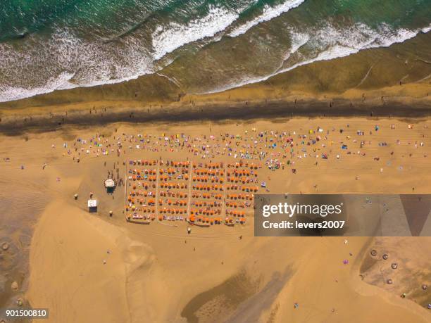 aerial view of maspolomas, gran canaria, spain. - octocopter stock pictures, royalty-free photos & images