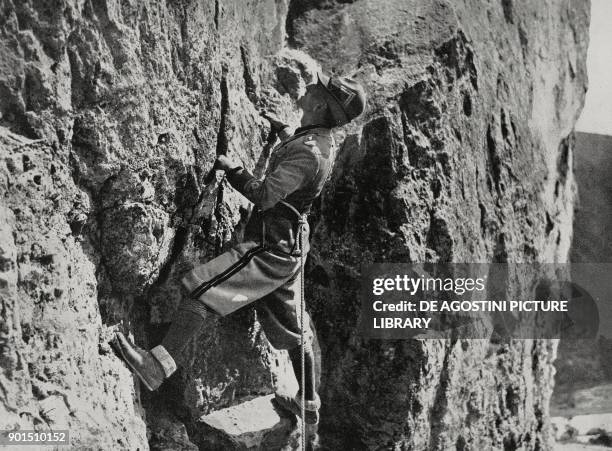 Capomanipolo, a military rank of the Voluntary Militia for National Security, Attilio Zancristoforo, instructor of the Scuola Alpina dei Militi...