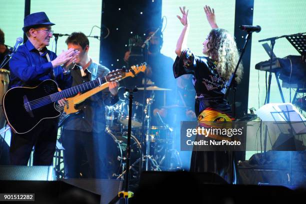 Concert singer Kabyle Idir, at the dome of Algiers on January 4, 2018 in Algeria, the Kabyle singer Idir resident in France, makes his grand return...