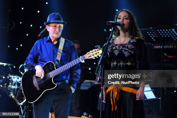 Concert singer Kabyle Idir, at the dome of Algiers on January 4, 2018 in Algeria, the Kabyle singer Idir resident in France, makes his grand return...