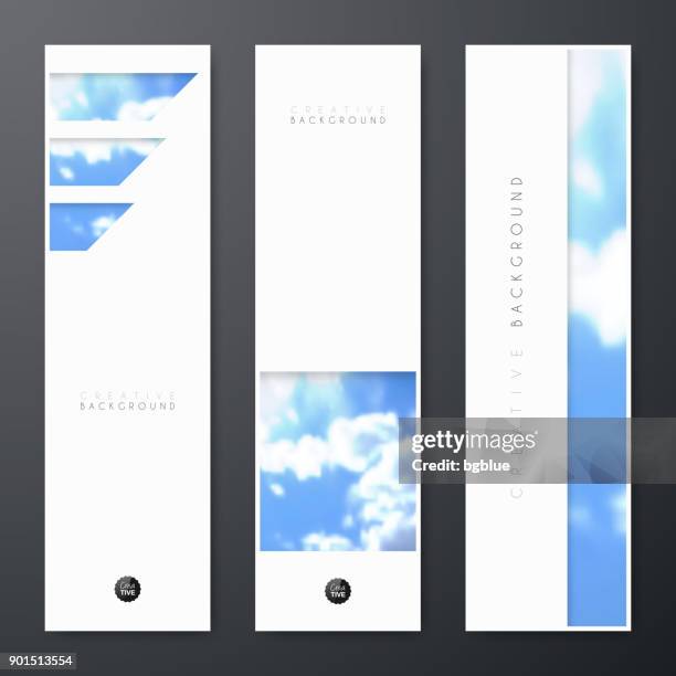 banners design, template, creative design, brochure, flyer, - clouds black background stock illustrations