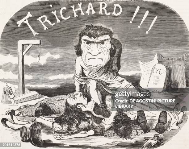 Trichard III, drama in five armchairs by Victor Sejour, Second Republic, France, illustration by Emile Marcelin from Le Journal pour rire, no 56,...